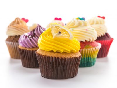 Cupcakes isolated on white